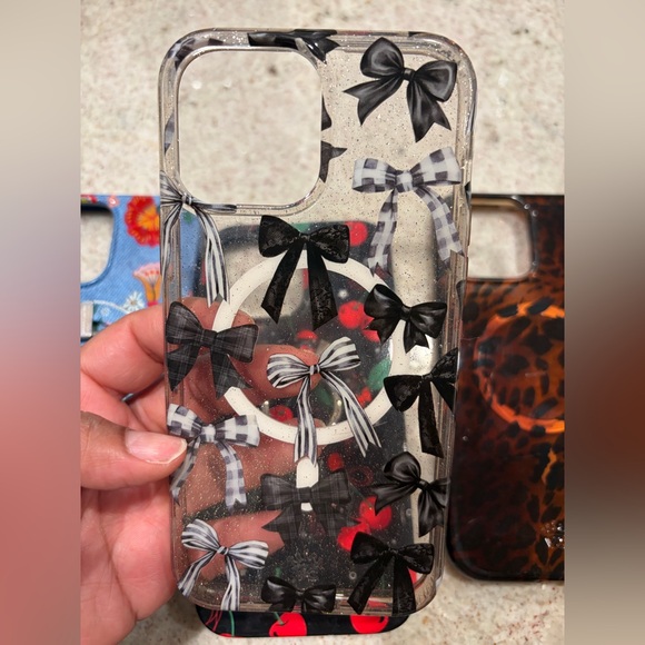 Stylish Velvet Caviar Phone Case Bundle - Floral, Cherry, Bow, Leopard Designs - Picture 3 of 9